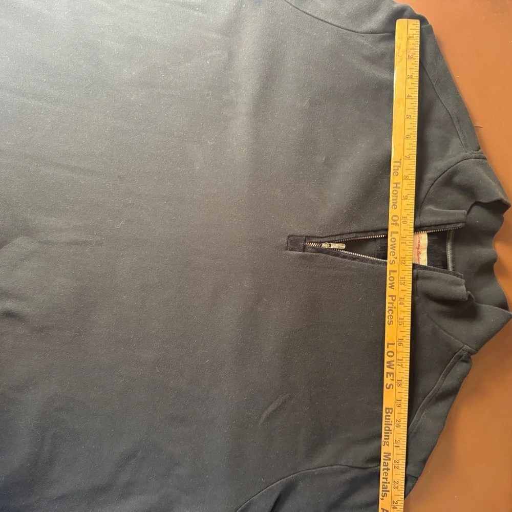Tommy Bahama Black Zip-Up Sweater 100% Pima Cotton